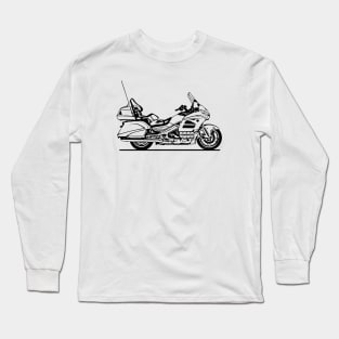 GL1800 Goldwing Motorcycle Sketch Art Long Sleeve T-Shirt